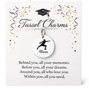 Discus Throw Engraved Tassel Charm