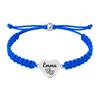Royal blue bracelet with theater mask engraving and name on stainless steel charm