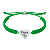 Green bracelet featuring engraved drama & theater heart charm