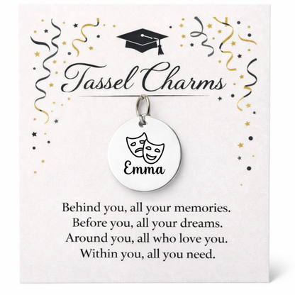 Drama and Theater Engraved Tassel Charm