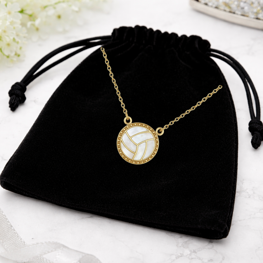 Volleyball Mother of Pearl Necklace
