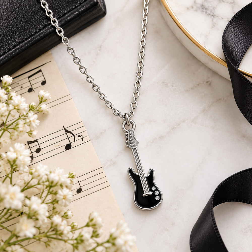 Electric Guitar Charm Necklace