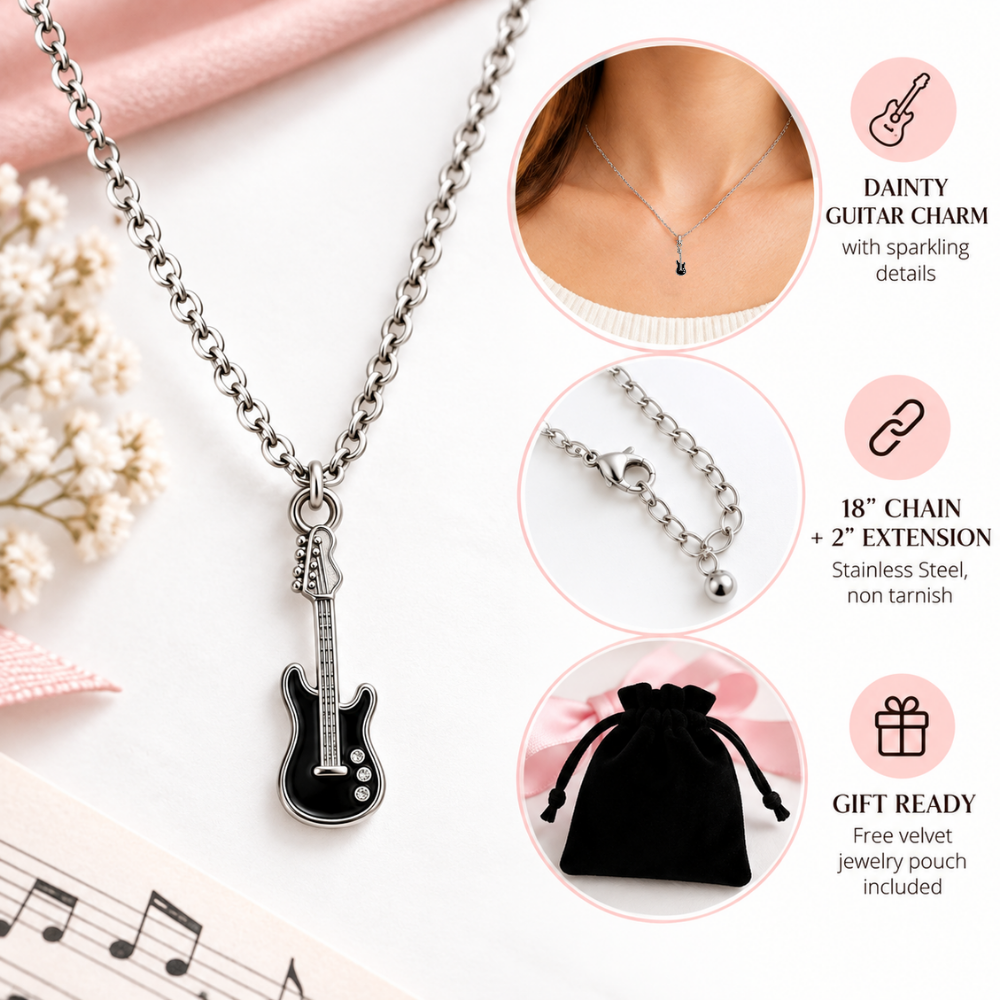 Electric Guitar Charm Necklace