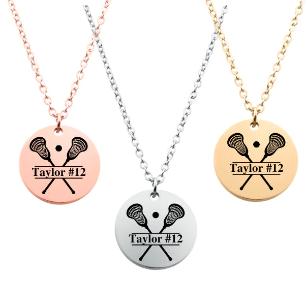 Engraved Girl Lacrosse Necklace