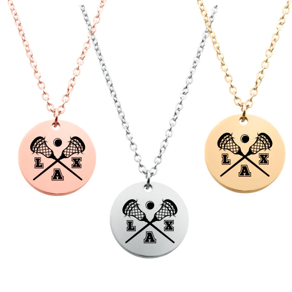 Engraved Girl Lacrosse Necklace