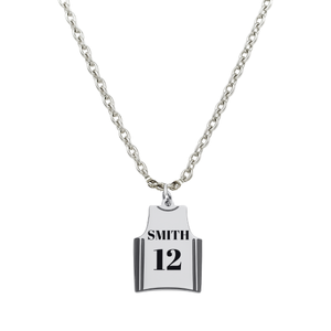 Engraved Basketball Jersey Necklace