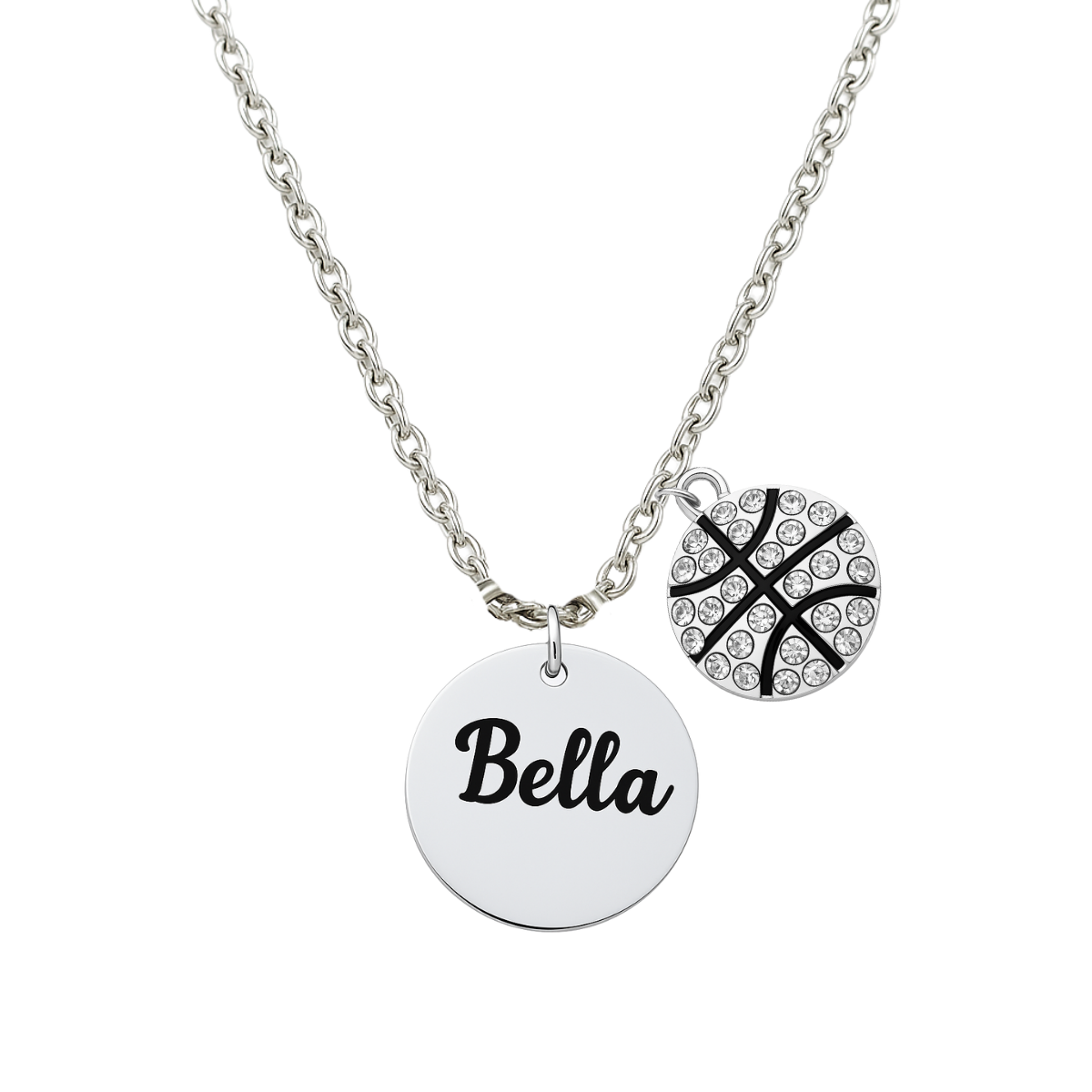 Engraved Basketball Name Necklace