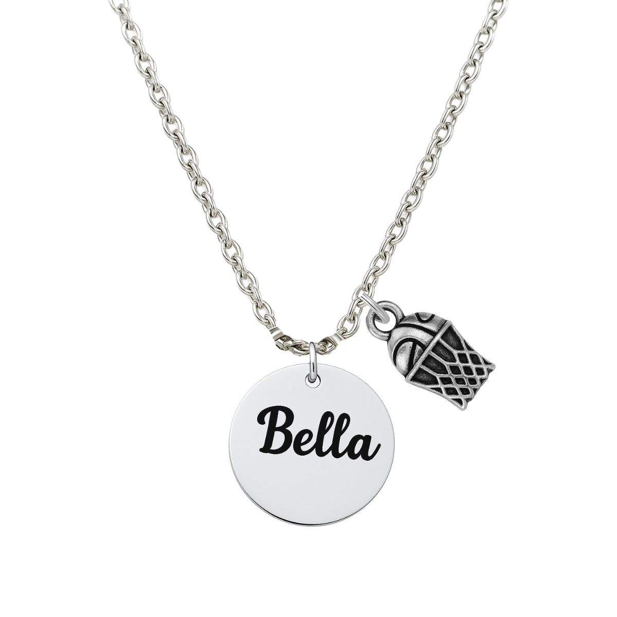 Engraved Basketball Name Necklace