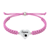 Light pink bracelet with heart charm engraved 