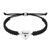Black bracelet with adjustable knot and engraved dance charm