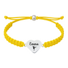 Yellow bracelet with custom engraved dance charm and braided cord