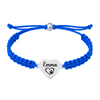 Royal blue rope bracelet with personalized dog name charm