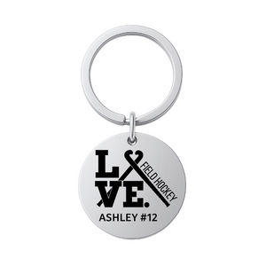 Engraved Field Hockey Keychain