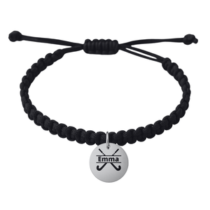 Engraved Field Hockey Rope Bracelet