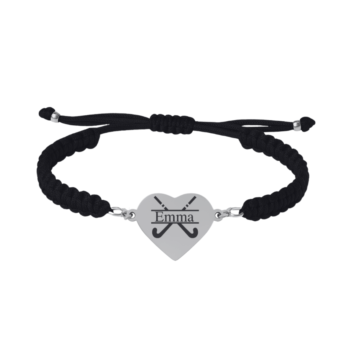 Engraved Field Hockey Rope Bracelet