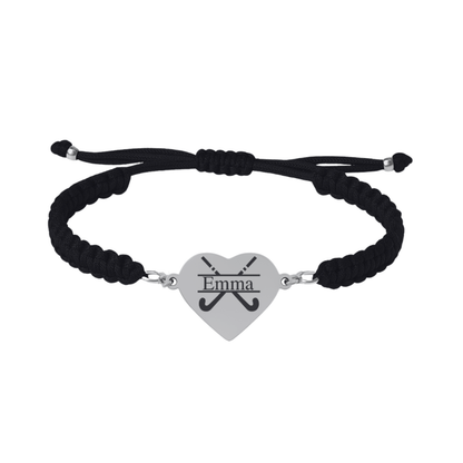 Engraved Field Hockey Rope Bracelet