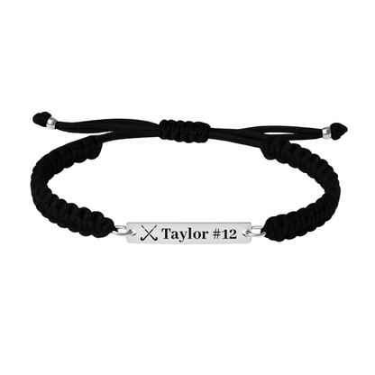 Engraved Field Hockey Rope Bracelet