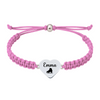 Light pink bracelet with customized skater charm and knot closure