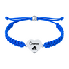 Royal blue bracelet shown with shiny polished skater charm
