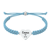 Light blue rope golf bracelet with name engraved on golf heart charm