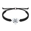 Black rope golf bracelet with name engraved on stainless steel heart charm