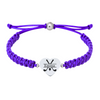 Purple rope golf bracelet with name engraved on stainless steel heart