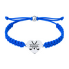 Royal blue rope bracelet with golf heart charm angled