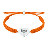 Orange rope golf bracelet with plain golf heart charm