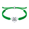 Green rope bracelet with name engraved on golf heart charm