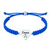 Royal blue rope golf bracelet with name engraved on golf heart charm