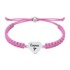 Light pink bracelet with stainless steel gymnast heart charm