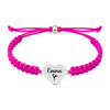 Hot pink bracelet with polished silver gymnastics charm engraved