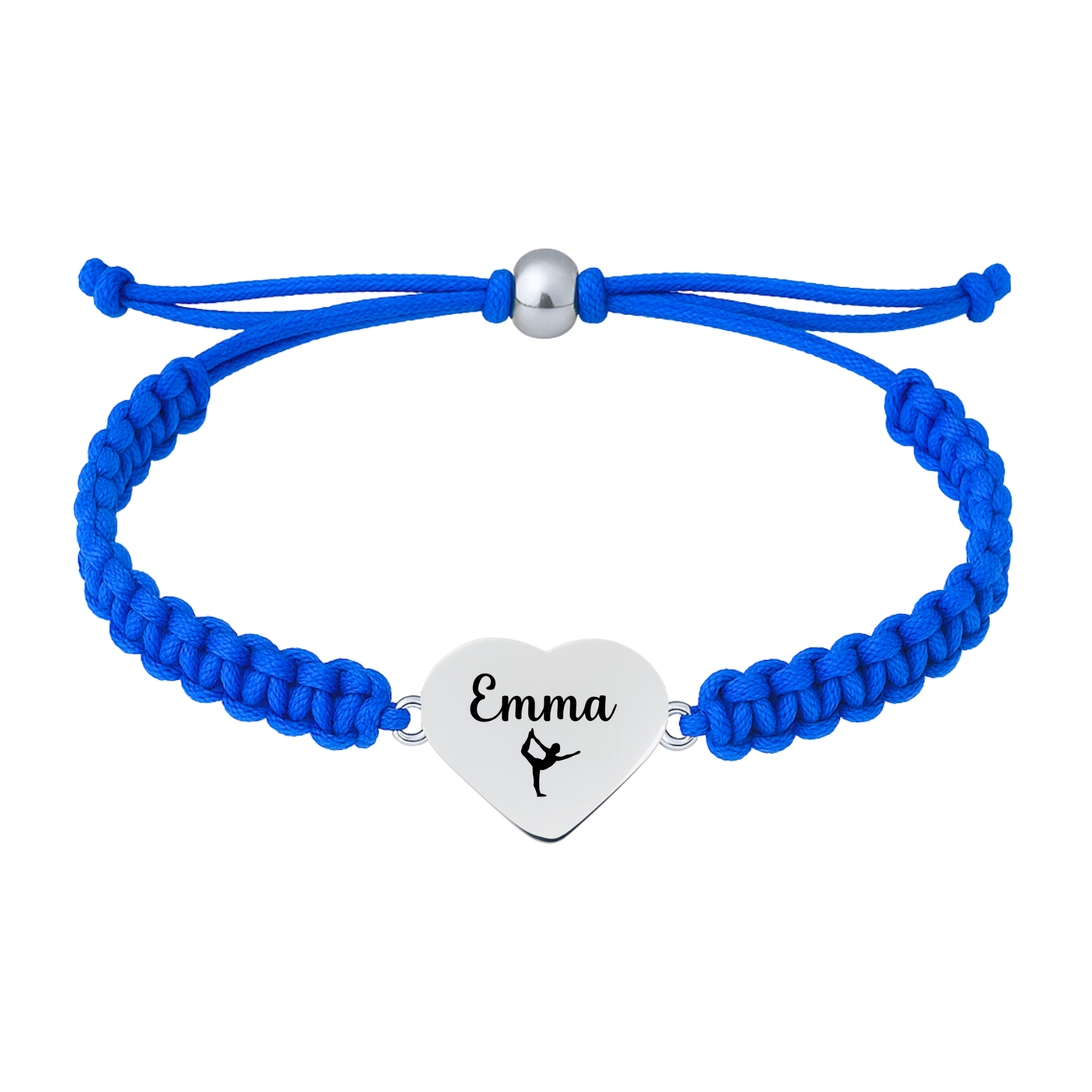 Personalized Engraved Gymnastics Heart Rope Bracelet