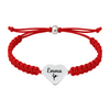 Red bracelet with custom engraved stainless steel gymnastics charm