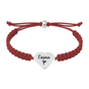 Maroon bracelet with engraved gymnastics charm and adjustable slip closure