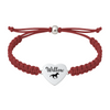 Burgundy maroon rope bracelet with engraved horse heart charm