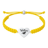 ellow rope bracelet with horse heart charm engraving