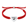 Red rope bracelet with name engraved on horse charm