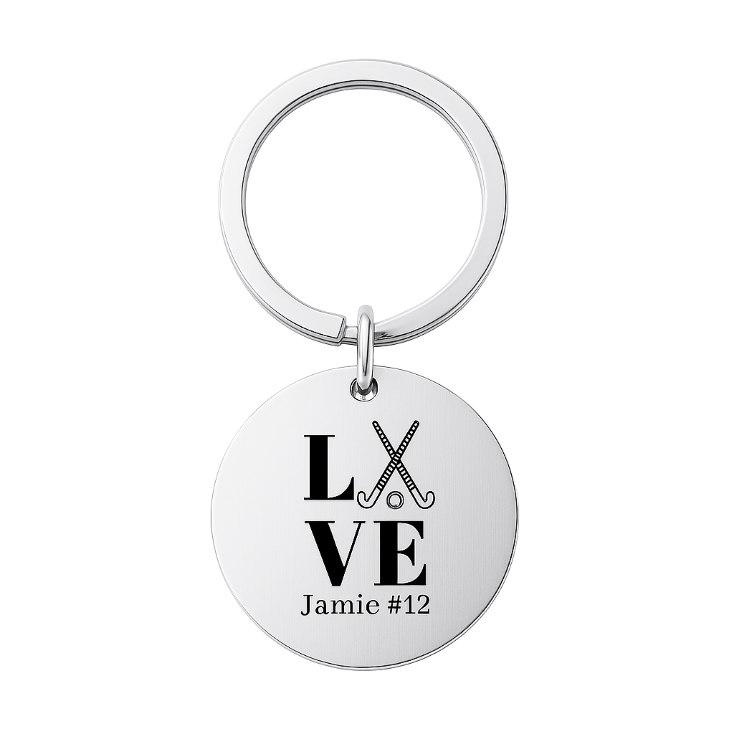 Engraved Personalized Field Hockey Keychain