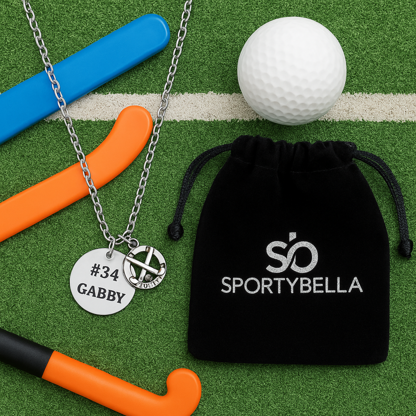Engraved Personalized Field Hockey Necklace