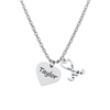 Close-up of personalized field hockey necklace with engraved name and stick charm