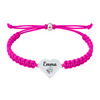 Hot pink bracelet with engraved stainless steel piano charm labeled