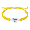 Bright yellow bracelet with personalized piano charm in heart shape