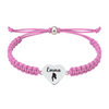 Pink rope swim bracelets with heart charms