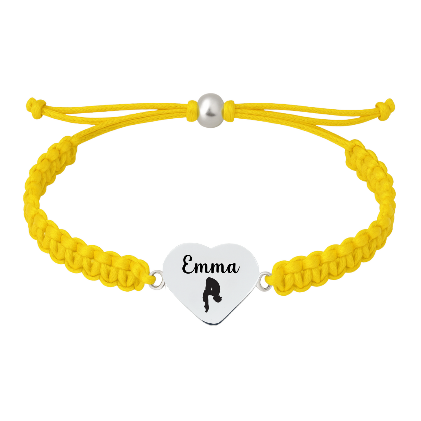 Yellow bracelet with swimmer heart charm