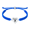 Bright blue rope swim bracelet with stainless steel heart charm