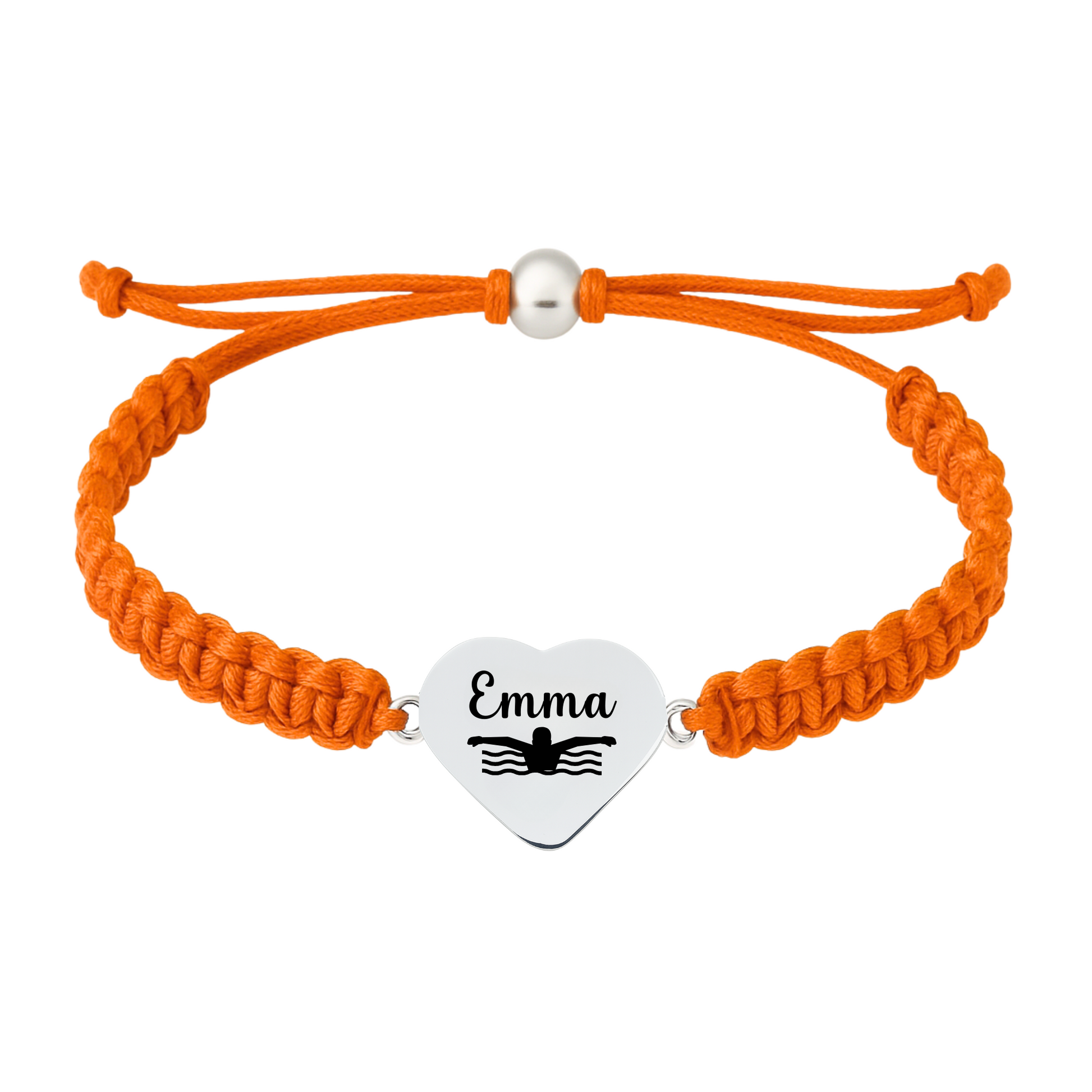 Orange swim bracelet – waterproof rope style