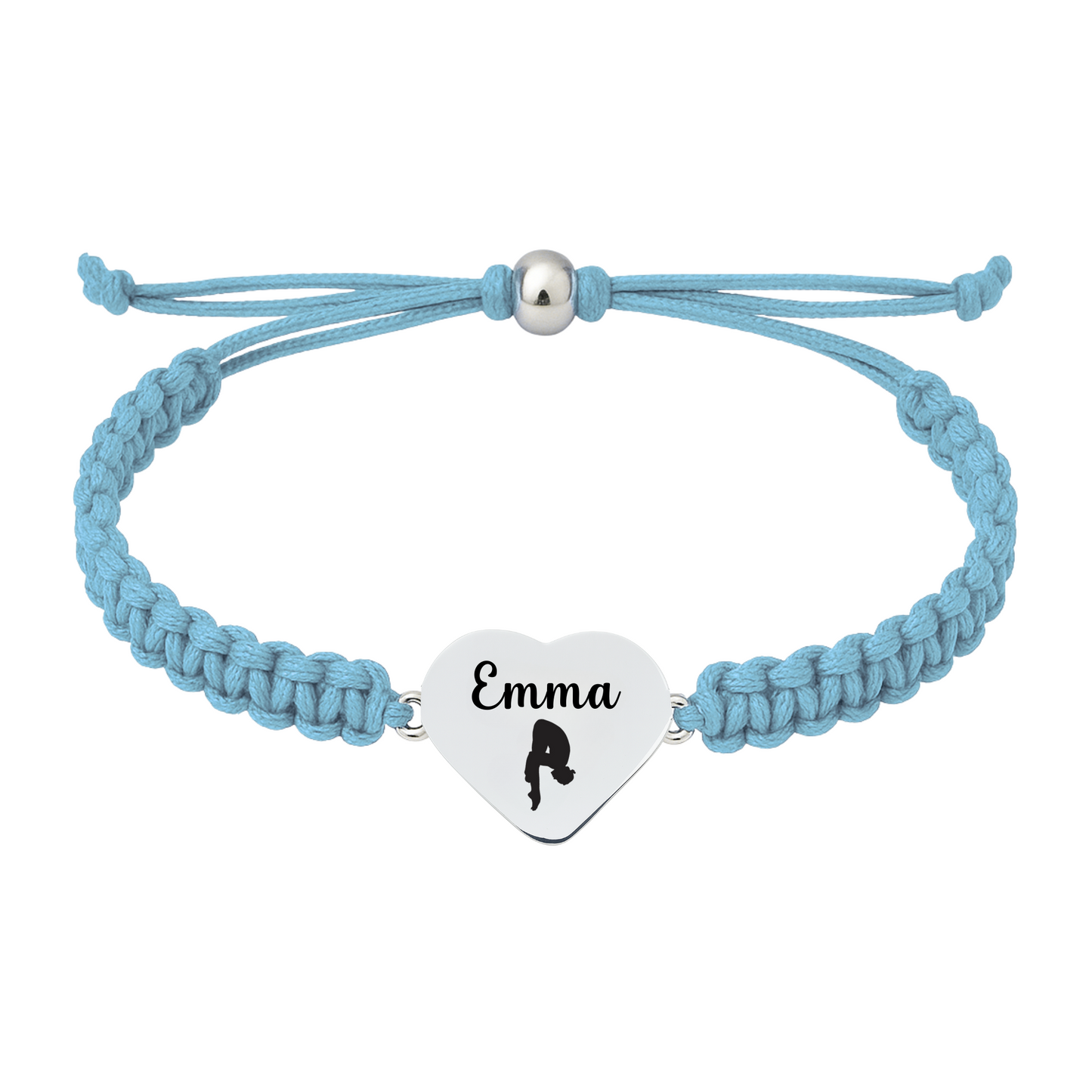 baby blue rope swim bracelets with heart charms