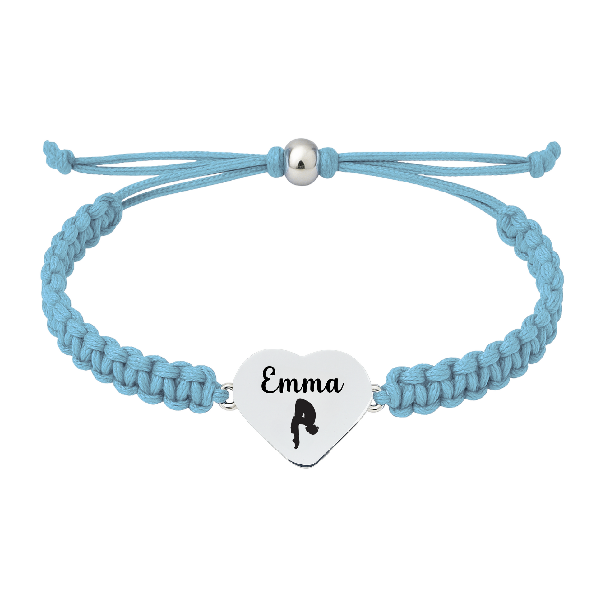 baby blue rope swim bracelets with heart charms