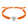 Orange rope bracelet with swim heart charm